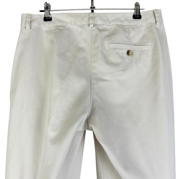 L.L.Bean Favorite Fit Pants Women Sze 4 Cream Flat Front Classic Straight Khaki - Picture 6 of 12